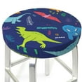 thumbnail image 3 of Balery Dinosaurs Velvet Round Bar Chair Cushion Cover Adjustable, Protects From Scratches And Stains, Soft & Washable Ideal For Wooden And Metal Stools - 12 Inch, 3 of 7