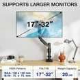 thumbnail image 3 of Support de Moniteur Simple Bras de Moniteur Réglable pour Moniteur Support Pivotant à Mouvement Complet avec Pince en C/passe-Fil Support Lb, 3 of 7
