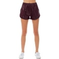 thumbnail image 3 of Made by Olivia Women's Dolphin Hem Faux Leather Relaxed-Fit Shorts with Elastic Band, 3 of 5