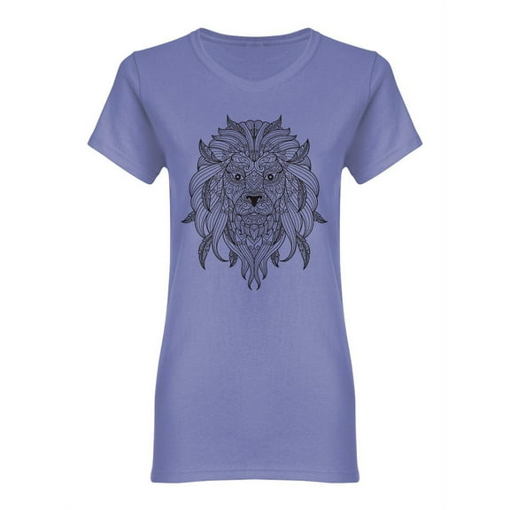 Abstract Lion Head Design Shaped T-Shirt Women -Image by Shutterstock, Female Large