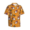 thumbnail image 3 of Xecao Halloween Witches Gnome print Hawaiian shirt - a stylish short-sleeve button-down for men, perfect for casual beach and tropical outings., 3 of 9