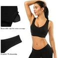 thumbnail image 4 of 3 Pack Sports Bras for Women,Seamless Comfortable Bras Set with Removable Pads for Sleep,Pull on Closure Plus Size,Black,XXL, 4 of 7