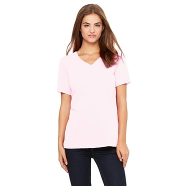 Bella   Canvas Women's Relaxed Jersey Short Sleeve V-Neck Tee