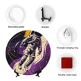 thumbnail image 3 of Honeii Astronaut Floating purple Space Print Elegant Bone China Decorative Plate, Porcelain Plate,Art Crafts,Ceramic Ornaments for Home Office Wall Decor-6in, 3 of 5