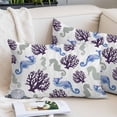 thumbnail image 2 of Seahorse Coral Coastal Throw Pillow Covers, Nautical Summer Beach Ocean Sea Soft Breathable Pillow Cases with Invisible Zipper for Sleeping, Toddler Pillowcases for Couch Bed Sofa Chair 12x20 Inches, 2 of 9