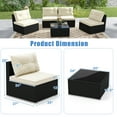 thumbnail image 3 of Costway 5 Pieces Outdoor Furniture Set with Seat & Back Cushions Tempered Glass Tabletop, 3 of 10