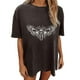 thumbnail image 1 of Características de las mujeres Blusa casual de manga corta de verano con estampado retro suelta de manga corta para hombres y mujeres Pompotops hfajkhk141336, 1 of 6