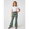 thumbnail image 2 of 5-6Y Girls Colored Flared Pants Digital Print Trousers Slim-Fit Wide Leg Flare for Spring Summer Autumn, 2 of 6