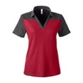 thumbnail image 4 of CORE365 CE112CW Women's Fusion ChromaSoft™ Colorblock Polo-Classic Red/ Carbon Heather-XS, 4 of 6