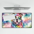 thumbnail image 4 of Hippie Bulldog Portrait Watercolor Tie-Dye Vintage Styles Desk Mat Full Keyboard Mouse Pad Dog Lover Gifts Idea Large Mousepad - 00014, 4 of 5
