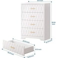 thumbnail image 2 of 4-Drawer Wooden Dresser with Gold Handles, Modern Nightstand & Storage Organizer Cabinet for Bedroom, Bedside, Closet, Living Room, Hallway, Entryway, White, 2 of 6