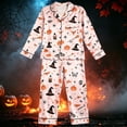 thumbnail image 2 of WhouRiu Girls Halloween Graphic Pajamas Flat Collar Long Sleeve Button Up Shirts And Pants Pajama Set 2 Piece Kids Cozy Cute Sleepwear,15-16 Years, 2 of 4