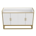 thumbnail image 4 of iRerts Buffet Table Accent Cabinet with Storage, Wood Kitchen Buffet Cabinet Sideboard with Doors and Metal Leg, Modern Freestanding Sideboard Cabinet for Kitchen Living Room Entryway, White, 4 of 7