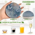 thumbnail image 2 of 6 Pcs Drink Coasters with Holder 3.94in Woven Coasters for Drinks Blue Butterflies Flying Coaster Set for Protection Table, 2 of 7