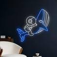 thumbnail image 2 of Handmadetneonsign Astronaut Riding Whale Neon Sign, Whale Astronaut Led Sign, Spaceman Whale Led, 2 of 5