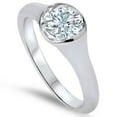 thumbnail image 3 of Pompeii 3/4ct Bezel Solitaire Lab Created Diamond Engagement Ring 14K White Gold (F,VS), 3 of 4