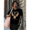 thumbnail image 3 of Women's T-Shirt WALLEN NASHVILLE,TENNESSEE Guitar Wings Short Sleeve Casual Tee Classic Crew Neck T Shirt for Women Black, XS, 3 of 7