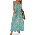 thumbnail image 1 of Vestido largo bohemio con cadenas doradas y estampado de joyas, estilo vintage, moda urbana, tirantes personalizados, talla grande, 1 of 7