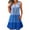 Blue, variant on cocolona Womens Summer Plus Size Dress Fashion Button Crew Neck Sleeveless Pleated Sparkling Print Sundress Casual Loose Beach Mini Dress