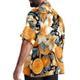 thumbnail image 3 of Tangerine Men's Short Sleeve Beach Shirts Poplin Spread Collar Tops Casual Printed Button Down Summer Unisex, 3 of 6