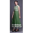 thumbnail image 3 of Bimba Green Ikat Indian Kurtis For Women Solid Readymade Anarkali Dress Printed Indian Kurti X-Small, 3 of 6