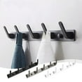 thumbnail image 1 of Perchero montado en la pared con 5 ganchos - Riel de gancho metálico de aluminio inoxidable resistente para entrada, vestuario, baño - Negro, gris, blanco, 1 of 8