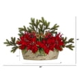 thumbnail image 2 of HomeStock Old World Opulence 25In. Poinsettia, Succulent And Pine Artificial Arrangement In Decorative Vase, 2 of 3