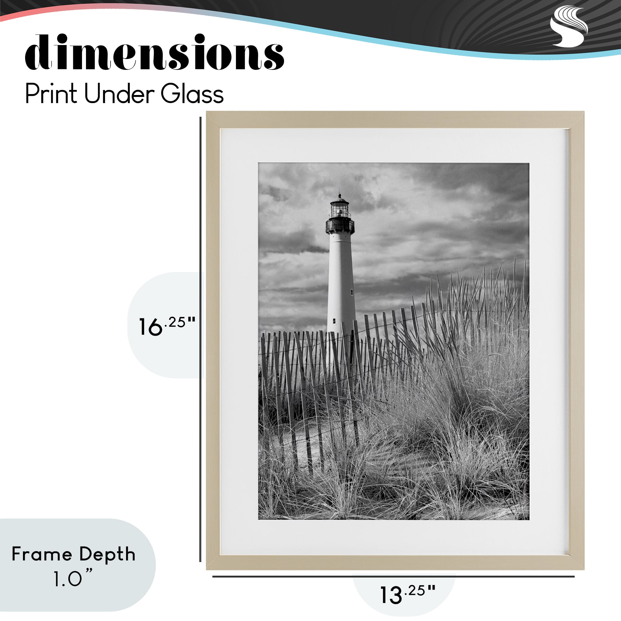 Stupell Industries Cape May Lighthouse View Birch Framed Print Under Glass, design by MJ Photography
