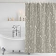 thumbnail image 6 of Extra Long Shower Curtain 72x84 Inch, Gray Green Flowers Shower Curtain Waterproof Bathroom Decor, Spring Summer Farmhouse Botanical Fabric Bath Curtain Set Accessories with Hooks, 6 of 7