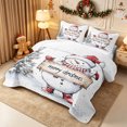 thumbnail image 3 of Erosebridal Cute Winter Snowman Quilt King 3 Pieces,Merry Christmas King Coverlet Set,Ivory,1 Bedspread and 2 Pillowcases, 3 of 7