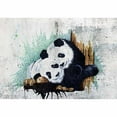 thumbnail image 4 of IDEA4WALL 6pcs Watercolor Panda Peel and Stick Wallpaper Removable Wall Murals Large Wall Stickers for Home Decoration, 100"x24", 4 of 5