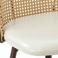 thumbnail image 5 of Soges 2pcs PU Leather Bar Stool with Rattan Back, Modern Counter Height Bar Stool with Footrest for Dining Room Kitchen, Beige Cushion, 5 of 6