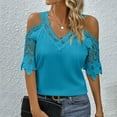 thumbnail image 2 of Tops for Women Trendy Blouses Women Dress Shirts And Blouses for Work Tech Shirt Woman Thermal Womens Casual Tops Short Sleeve Sports T Shirts Leopard Print Long Sleeve Shirt Pack Long Blue 2XL, 2 of 6
