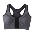 thumbnail image 4 of HXWCHs Plus Size Sports Bra for Workout Women Sports Bra High Support Shockproof Running Jogging Seamless Zip Front Yoga Brasier Black M, 4 of 4