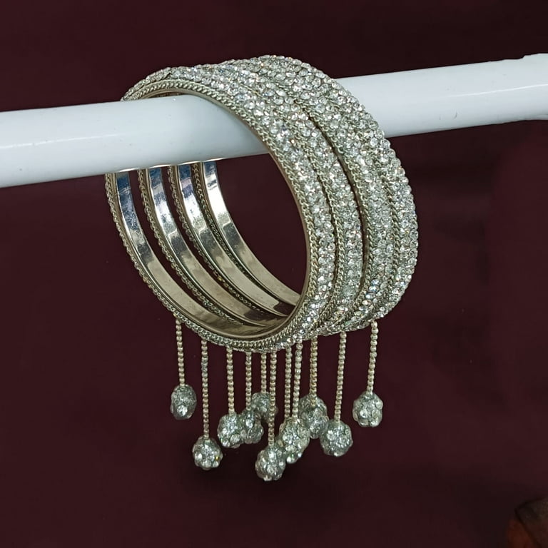 Efulgenz Crystal Bangle Bracelet Indian Bangle Set with
