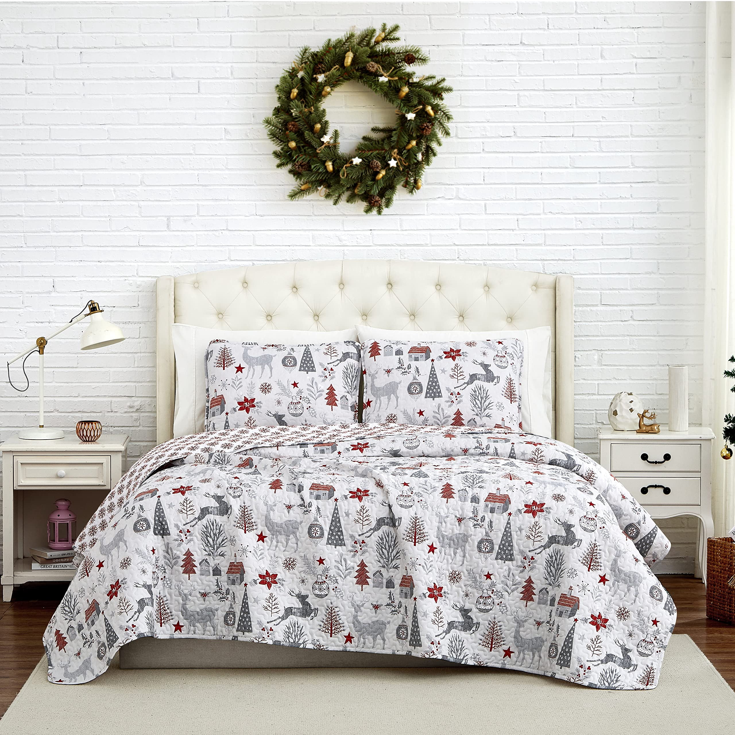Southshore Fine Living, Inc. Holly Jolly Christmas Bedding Set with Shams, King/California King