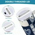 thumbnail image 3 of Yayeee 40oz Stainless Steel Tumbler with Straw and Handle Double-Wall Insulated Travel Water Bottle, Blue Cats and Hearts, 3 of 8