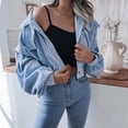 thumbnail image 5 of SWSMCLT Women's Long Sleeve Jacket Winter Coat Spring Thick Top Snow Crop Vintage Corduroy Soft Fall Button Dark Blue X-Large, 5 of 5