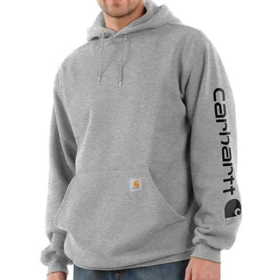 Carhartt Men's Midweight Signature Sleeve Logo Hooded Sweatshirt