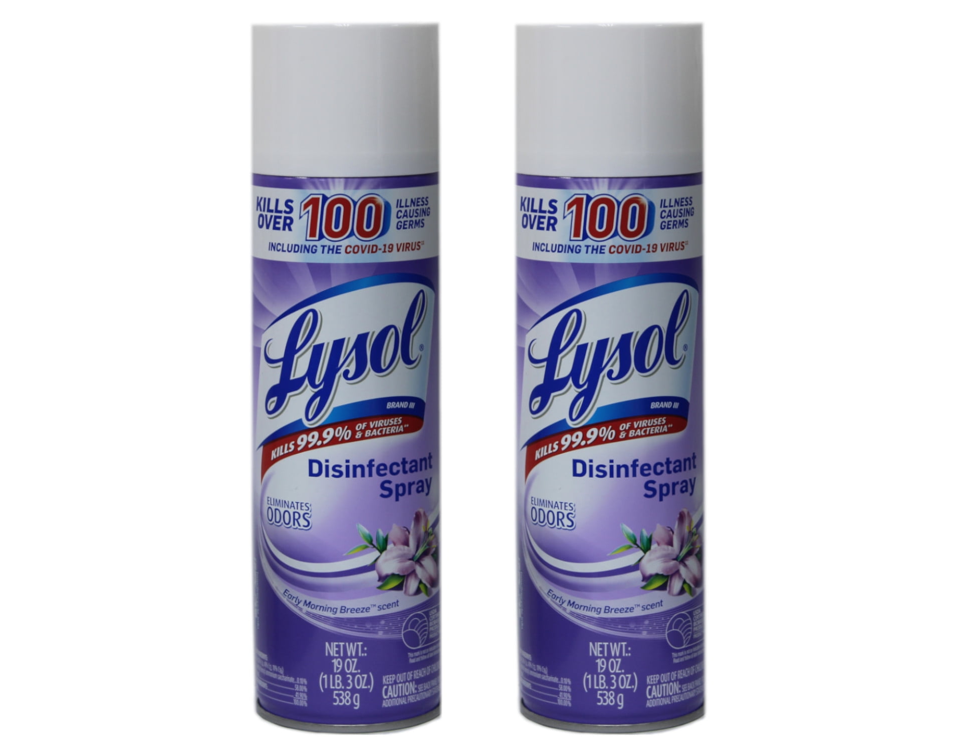 indkomst mammal Vice 2 Pack Lysol Disinfectant Spray Early Morning Breeze Scent, 19 oz Each -  Walmart.com