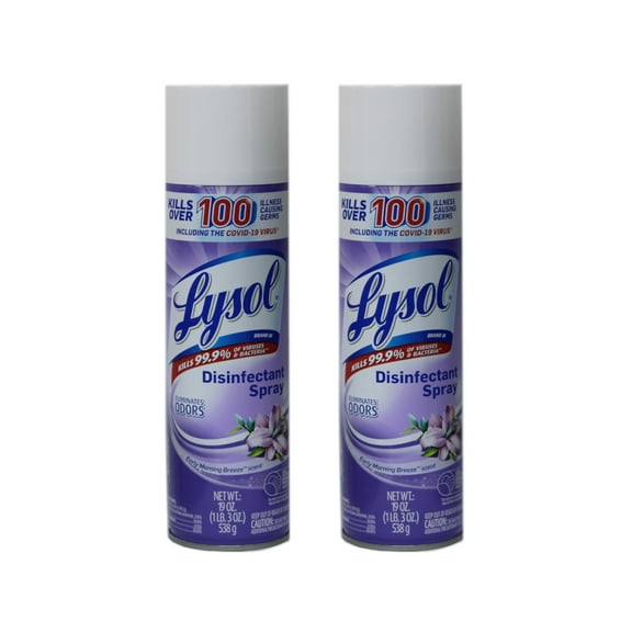 LYSOL Disinfectant Spray, Early Morning Breeze 19 oz (Pack of 2)