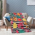 thumbnail image 4 of XMXT Flannel Warm Throw Blanket, Black Striped Leaves Bedroom Decor Blankets for Bed Couch Living Room, 50 x 70 inches, 4 of 9