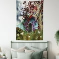 thumbnail image 3 of Living Room Tapestry, Mystical Magical Tree Anime Moon Digital Art Wood Door in Forest Print, Wall Hanging for Bedroom Living Room Dorm Decor, 60W X 80L Inches, Blue Red and Brown, by Ambesonne, 3 of 5