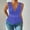 Blue, variant on ITSAME Womens Plus Size Tank Tops, Trendy Pile V Neck Drawstring Waist Summer Casual Cami Blouses Black 3XL