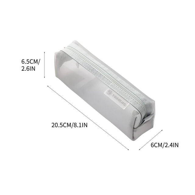 Estuche de malla transparente para lápices, bolsa de gran capacidad para guardar lápices, estuche para útiles escolares y papelería para estudiantes.