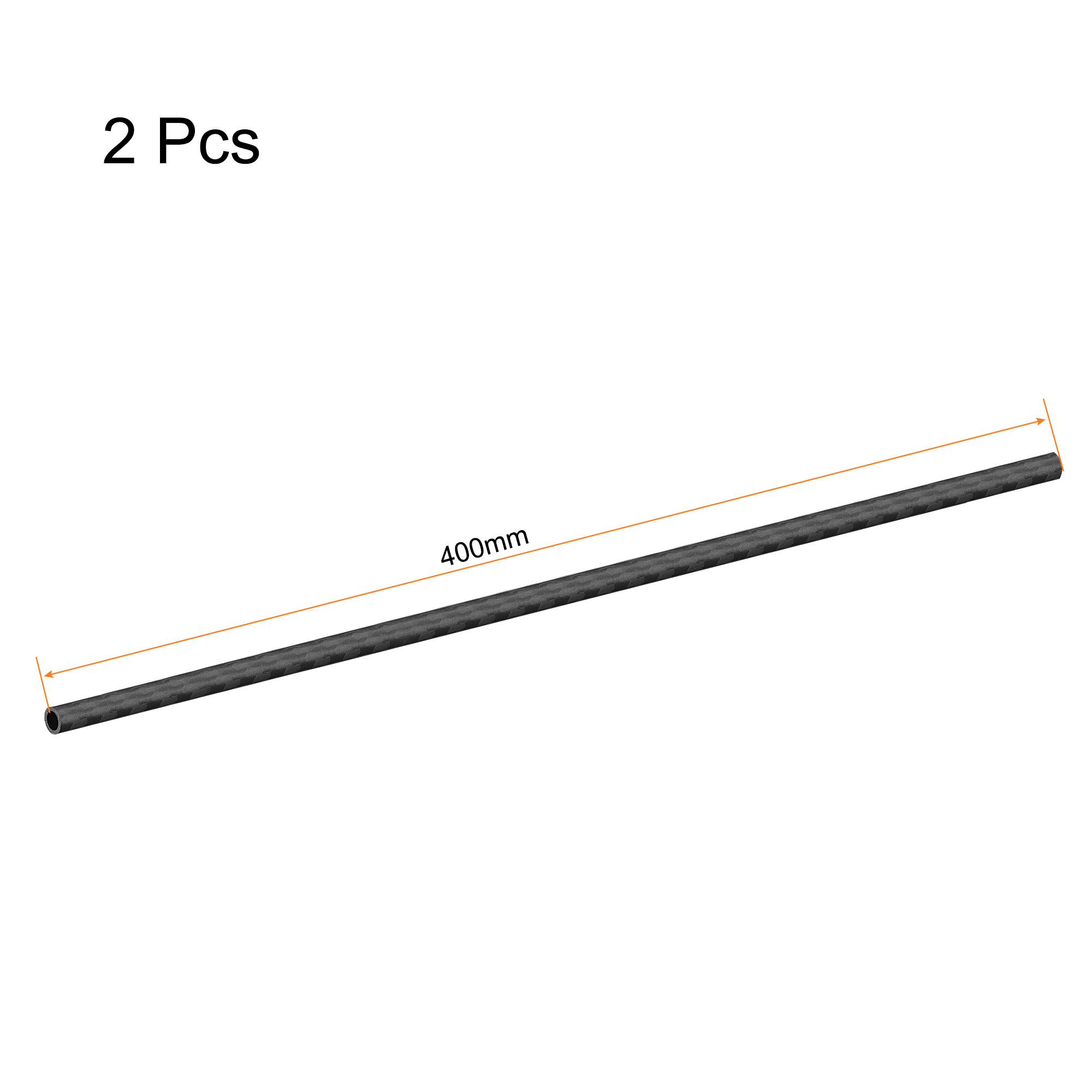 2 Tubes Ronds En Fibre De Carbone 20x22x330 Mm - Surface Brillante 3K - Pour Drones RC, Modélisme, Renforcement