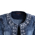 thumbnail image 6 of Women's Coats Plus Size, Jackets & Vests Denim Cropped Short Trench Fashionable Blouses,Blue,3XL, 6 of 8