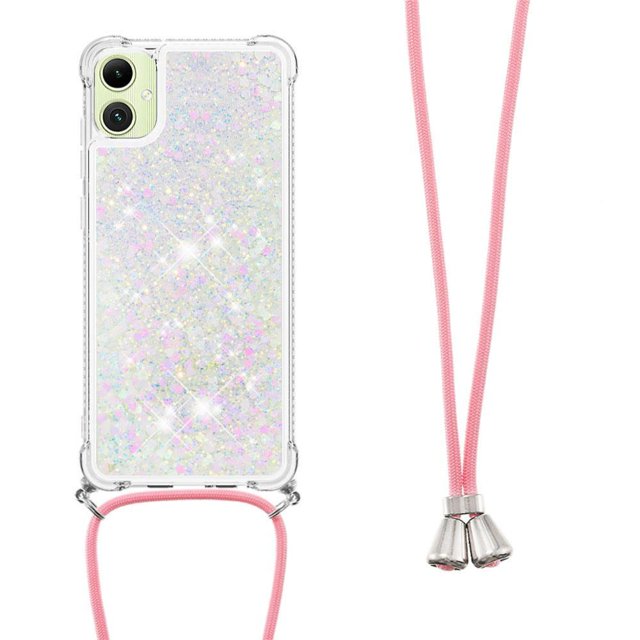 Funda FOXDOCK para Samsung Galaxy A05 con Cuerda Ajustable, Brillo Líquido, Protección Antigolpes y Lente – Ideal para Regalo