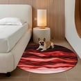 thumbnail image 2 of Round Rugs 6Ft, Red Ombre Round Area Rug Washable Indoor Throw Carpet, Modern Moire Abstract Art Luxury Soft Non Slip Circle Rug for Office Cabinet Home Decor Aesthetic, 2 of 8