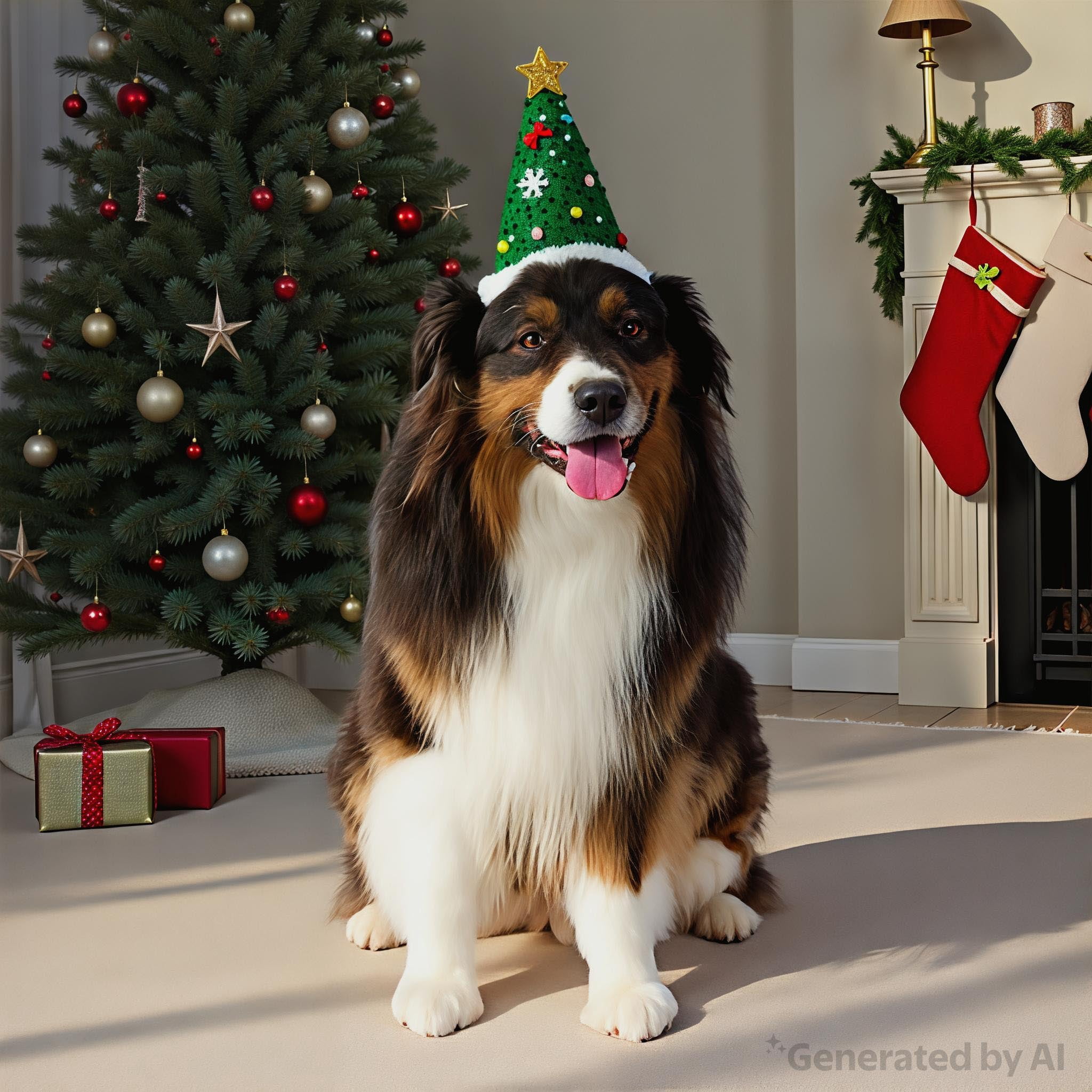 Vibrant Life Holiday Pet Accessory for Cats and Dogs, Christmas Tree Hat, Green, Medium/Large